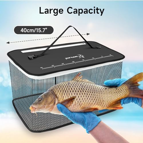 SANLIKE Floating Collapsible Fish Basket Live Minnow Storage Cage - Image 3
