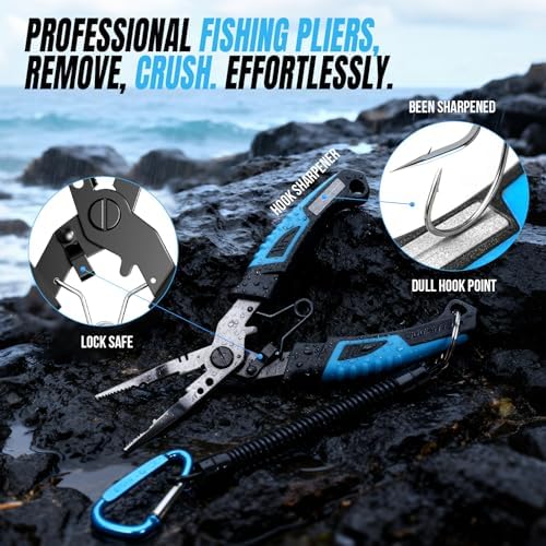 PLUSINNO Fishing Gear, Fishing Tools, Fishing Accessories, Corrosion Resistant Fishing Pliers Kit, Fishing Knife, Floating Fish Lip Gripper Fishing Gifts for Men, Gifts for Fishermen - Image 3