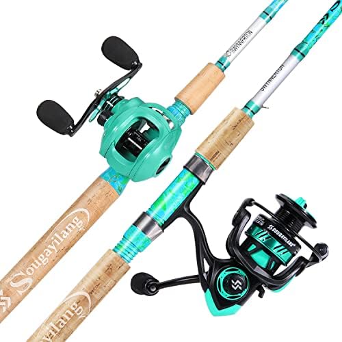 Sougayilang Fishing Rod and Reel Combo, 2-Piece 5-Foot 6-Inch Graphite & Fiberglass Rod, Durable and Strong, Quickset Anti-Reverse Fishing Reel (1Pack/2Pack) - Image 3