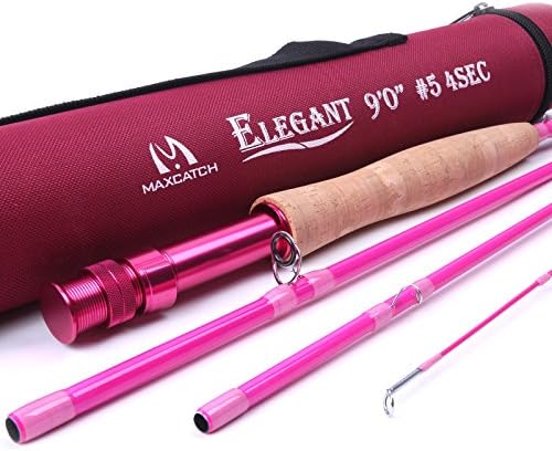 Maxcatch Women's Elegant Pink Fly Fishing Rod: 2/5-weight with Rod Tube by Maxcatch