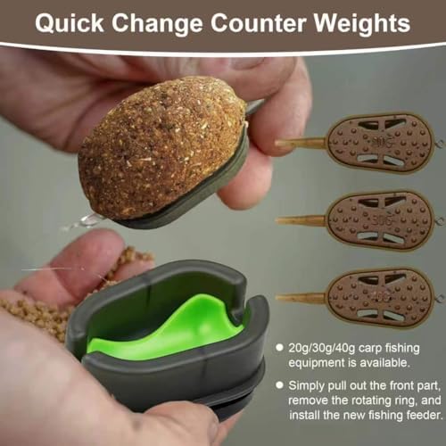 DONQL 3PCS Inline Method Feeders Cage Feeder Fishing Carp Fishing - Image 3