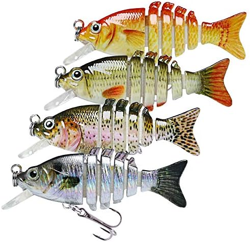 TRUSCEND Swimmax Easy Catch Fishing Lures with BKK Hooks, Wiggling, Vibrating, Rattling and Gurgling for More Bites, Heavy-Duty Dyneema Fiber Jointed Swimbaits for Bass, Trout, Crappie, Walleye, Pike by TRUSCEND