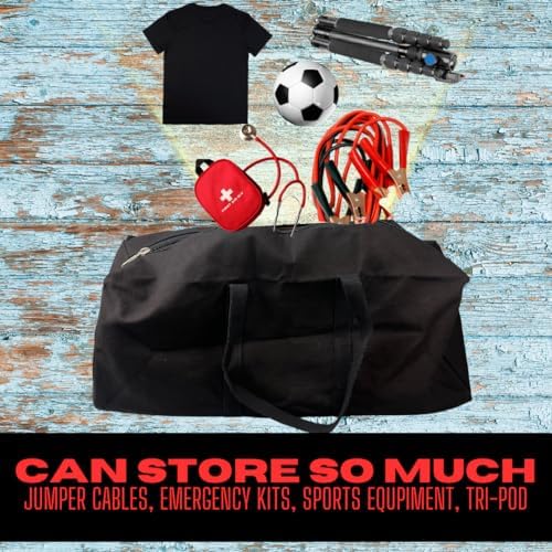 ADROIT Heavy Duty Double Zipper Black Canvas Bag | Sizes 16" 24" 32" 48" 60" | Double-Reinforced Nylon Straps - Image 5