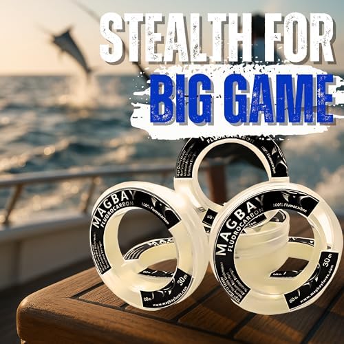 MagBay Lures 100% Pure Fluorocarbon Leader Line - Saltwater & Freshwater Invisible Fluorocarbon Fishing Leader Line, Strong Performance 150, 130, 100, 80, 60 & 40 lbs 33 Yard - Image 2