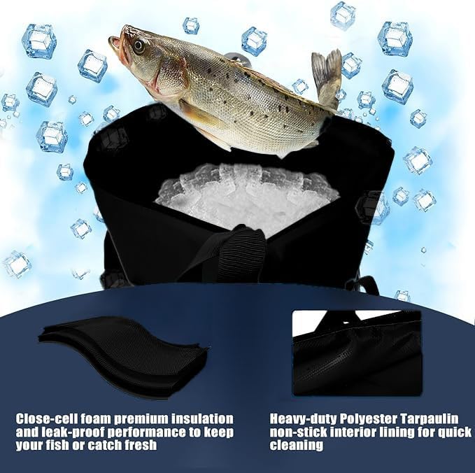 MORXPLOR Insulated Fish Cooler Bag for Fishing 41x17 47x17In 50x20In 60x24 72x30 80X40 Inches,Large Insulated Fish Kill Bag,Fishing Catch Bag Cooler with Water-resistant Zipper - Image 5