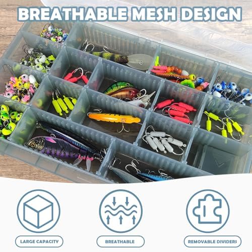 2 Pack Aventik Super Large Fishing 3700Tackle Box – Portable DIY Insert Dividers, Sturdy Transparent PP Case for Lure & Gear Storage (13.98” x 8.86” x 1.89”) - Image 6