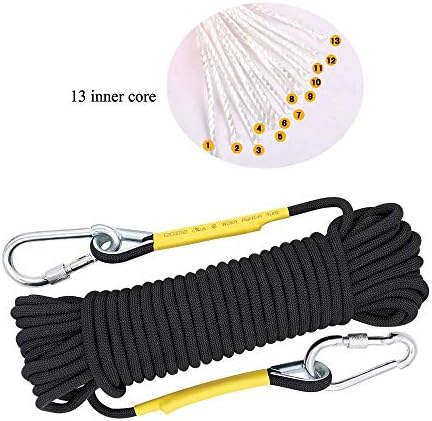 X XBEN Outdoor Climbing Rope 10M(32ft) 20M(64ft) 30M(96ft) 50M(160ft) 70M(230ft) 152M(500FT) 352M(1000FT) Static Rock Climbing Rope for Escape Rope Ice Climbing Equipment Fire Rescue Parachute - Image 2