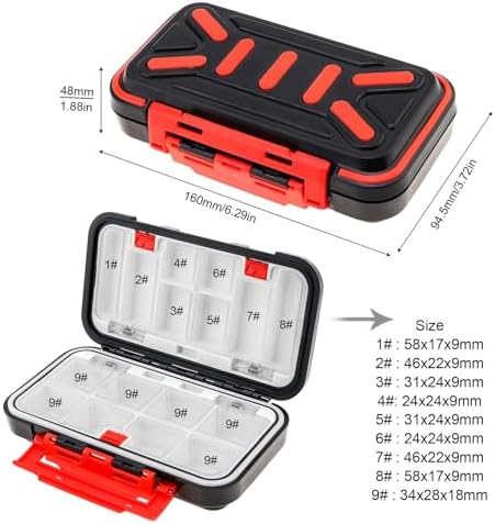Fishing Tackle Storage Box, Double Sided Waterproof, 16 Compartments, Fishing Lure Box Storage Containers (Black) - Image 5