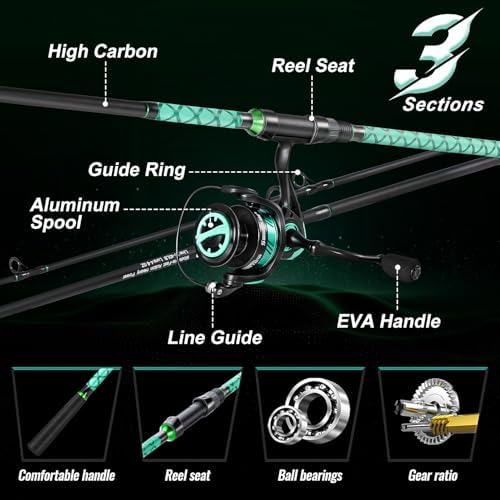 SOUGAYILANG Surf Fishing Rod and Reel Combo，Carbon Surf Rod Set - Image 5