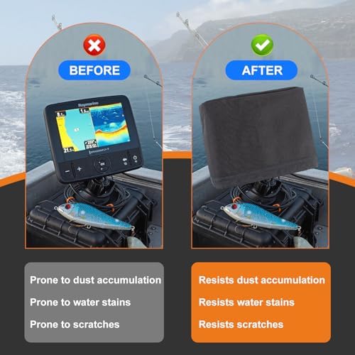 Fishfinder Cover 3-10in,Depth Finder Oxford Fabric Waterproof Protection Accessories,for Hummingbird Lowrance Models,Protects Your Screen and Device from Sun Adverse Weather Damage Fishing - Image 7