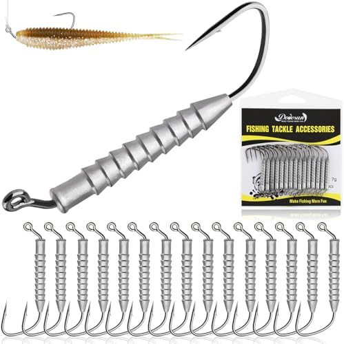 Dovesun 15PCS Hover Rig Jighead Swimbait Jig Heads for Bass Fishing Bass Hooks 1/0 3/0 5/0 Hover Strolling Rig Kit Fishing Jig Heads 1/16OZ 1/8OZ 1/4OZ by Dovesun