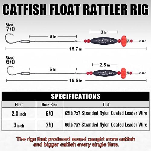 Catfish-Rig-for-Bank-Fishing-Catfishing-Tackle-Floats-with-Rattler-Santee Cooper Rig Equipment - Image 4