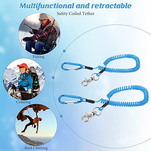 Woanger Coiled Lanyard for Tools Steel Wire Retractable,Blue - Image 5