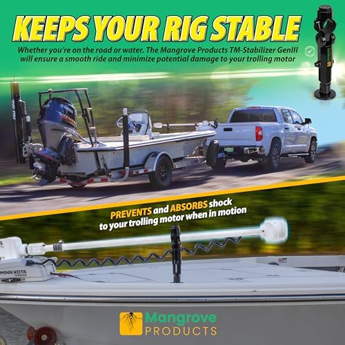 Gen3 Adjustable Trolling Motor Stabilizer, Vertical Adjust, Fitment for Minn Kota, Rhodan, Garmin, No Drilling, Shock Absorber, Boat Accessories, Trolling Motor Support - Image 6