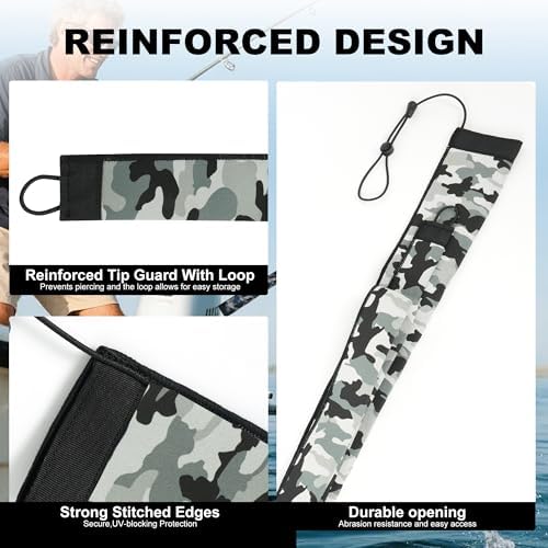 Neoprene Camo Fishing Rod Sleeves,Fishing Pole Sleeves,Fishing Rod Socks - Image 5
