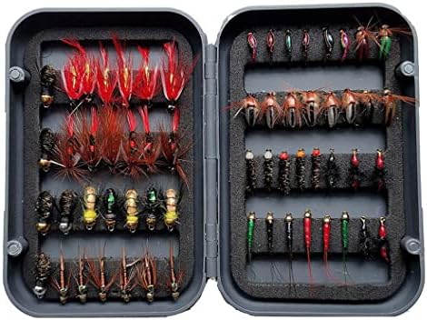 Fly Fishing Flies Kit Trout Steelhead Salmon Bass Flies Assortment 32Pcs-148pcs Include Dry Wet Flies Nymphs Streamers Maggot, Fly Lure Set by Qievcrme
