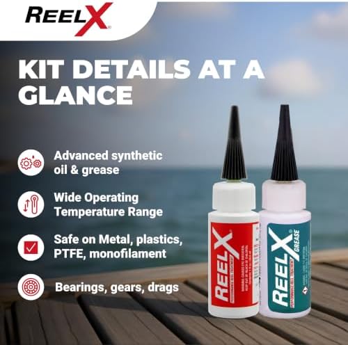 ReelX Fishin' Kit Combo, Marine-Grade Corrosion-Resistant Reel Oil and Grease Set with Precision Applicators for Bearings, Spinning, Baitcasting, Spincast, Fly, Trolling and Electric Reels, 1 oz Each - Image 6