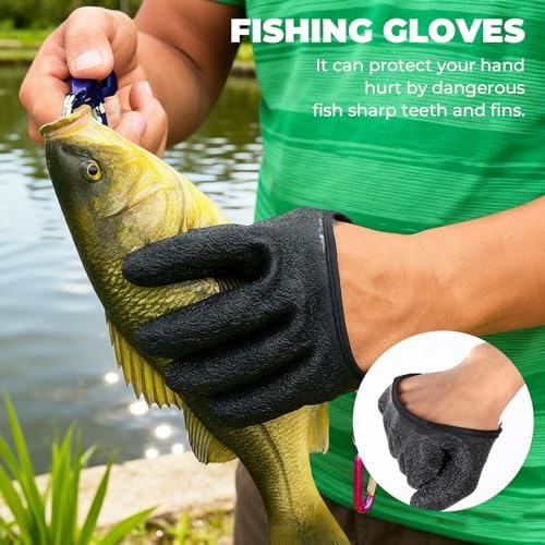 Ptwola 2 Pcs Fishing Gloves with Magnet Release - Image 5