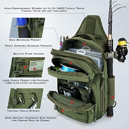 KastKing Blowbak Fishing Sling Bag, Fishing Backpack with Rod Holder - Image 6