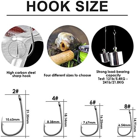 YOTO 24PCS-Carp-Fishing-Hair-Rigs,Carp Fishing Gear with Wide Gape Hook,Zig Rigs Carp Fishing Kit with Carp Accessories - Image 3