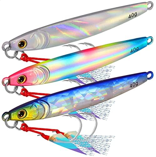 TRUSCEND Metal Fishing Jigs Lures with Hand-Polished, Colorfully Reflective Lead Fishing Spoons Glow Hard Swimbaits for Bass, Walleye, Trout, Salmon, Freshwater & Saltwater Fishing Gear Gifts for Men by TRUSCEND