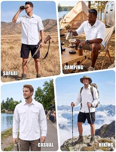 WULFUL Men's Sun Protection Fishing Shirts UPF 50+ Lightweight Quick Dry Cooling Long Sleeve Shirts for Work Hiking Safari - Image 2