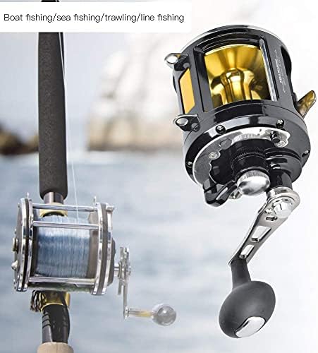 3.4:1 Speed Ratio Trolling Reel, 25kg Max Drag All Metal Fishing Device 70.5x12.5mm/2.8x0.5in Offshore Big Game Fishing Line Reel for Deep Sea Saltwater Angling - Image 5
