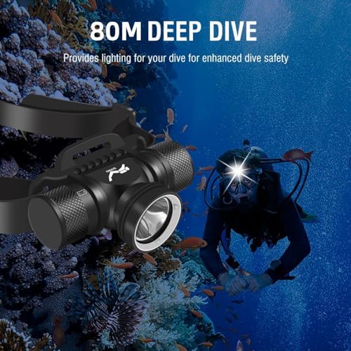 WINDFIRE HP900 Scuab Dive Light, Ultra Bright Diving Headlamp, 5 Modes - Image 4