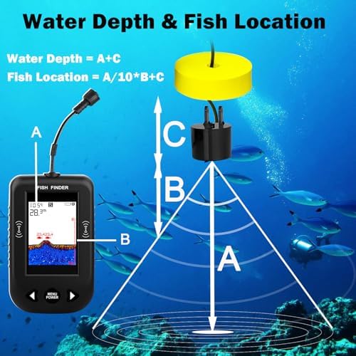 Kayak Portable Fish Finder Wired Handheld Fish Depth Finder Boat Fishfinder - Image 4
