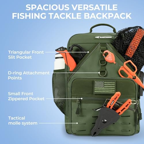 KastKing KarryAll Fishing Backpack with Rod Holder 4 Tackle Boxes, 40/26L - Image 4