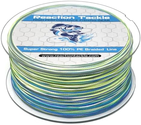 Reaction Tackle Braided Fishing Line - Pro Grade Power Performance for Saltwater or Freshwater Fish - Colored Fishing Line Braid for Extra Visibility by ReactionTackle