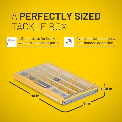 Plano EDGE Premium Terminal Tackle Utility Box, Clear and Yellow, Rust-Resistant Storage, Waterproof Tackle Tray Organizer for Weights, Hooks, and Baits One-Size (Pack of 6) - Image 5