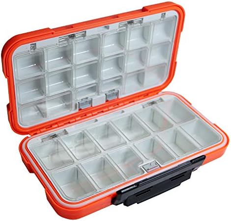 Small Fishing Tackle Box, Mini Floating Double-Sided Fishing Lure Box with Adjustable Dividers Multi-Purpose Storage Box(Orange) - Image 2