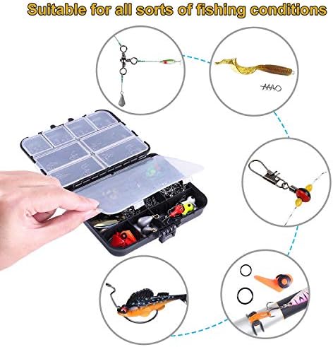 TOPFORT 187/343pcs Fishing Accessories Kit, Organized Fishing Tackle Box with Tackle Included, Fishing Hooks, Fishing Weights Sinkers, Fishing Gear and Equipment, Fishing Gift for Men - Image 6