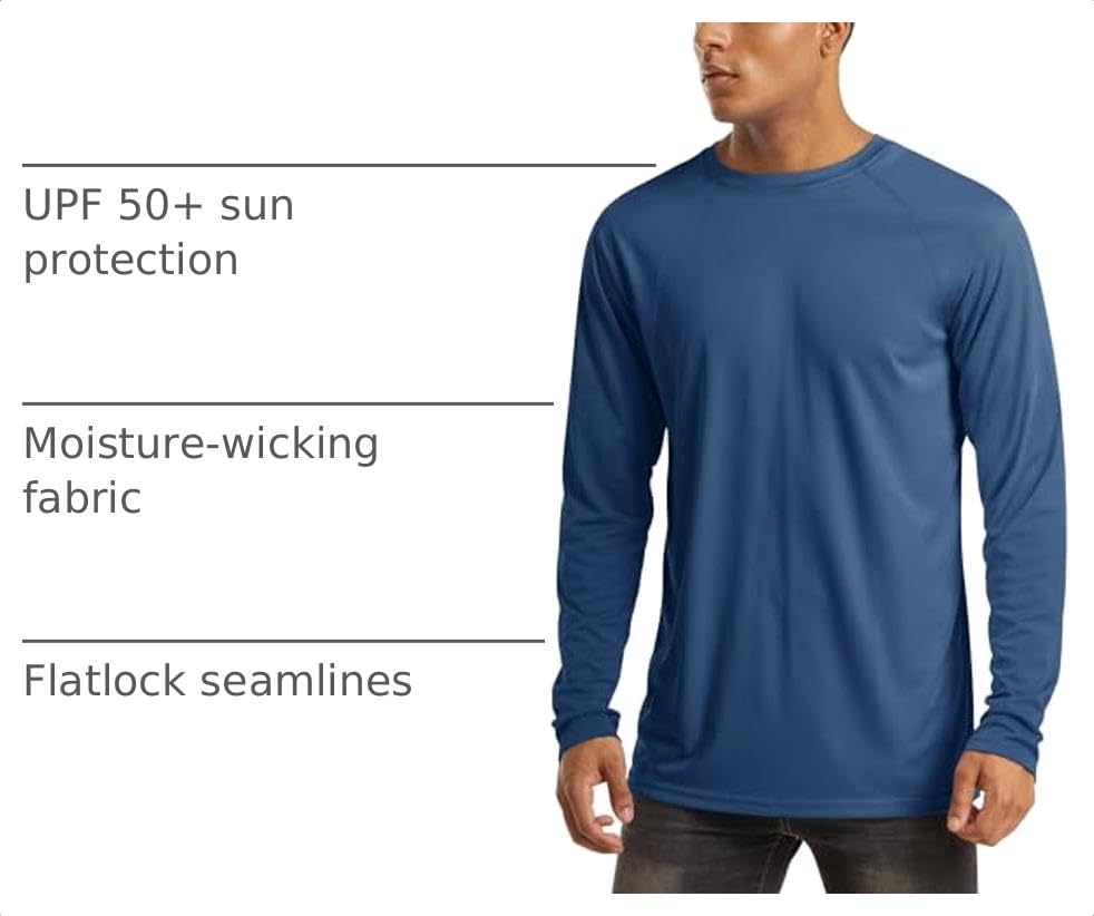 MAGCOMSEN Men's Long Sleeve Shirts UPF 50+ UV Sun Protection Athletic Shirts for Hiking Running Workout Rash Guard - Image 4