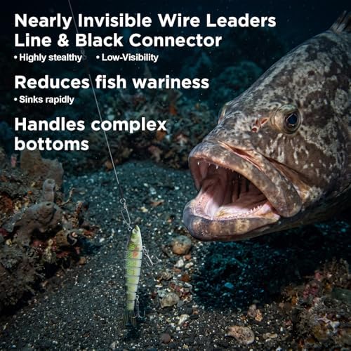 DONQL Fluorocarbon Fishing Leaders with Swivel Snaps 15Pcs Wire Leader Line - Image 7