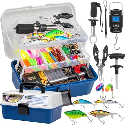 THKFISH Fishing Tackle Box with Tackle Included 400pcs w/Tools Scale by THKFISH