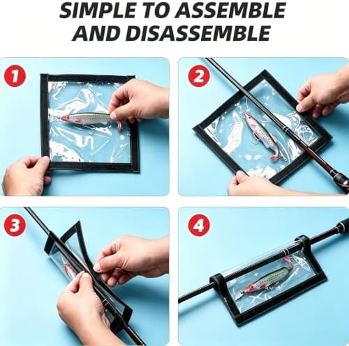 4 Pack Fishing Lure Wraps, 7.5 Inch Clear PVC Hook Covers, Durable Tackle Storage Organizer for Saltwater & Freshwater Fishing Gear - Image 4