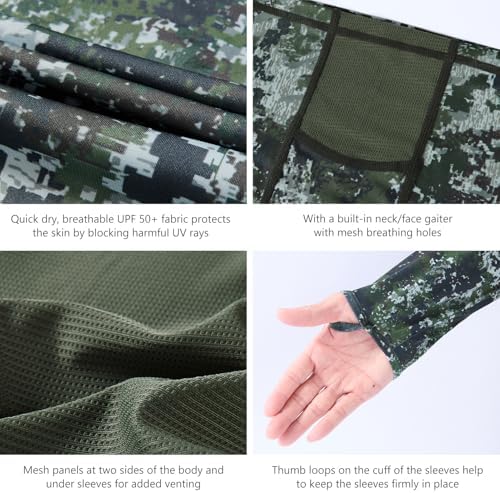 BASSDASH Men's UPF 50+ Camo Long Sleeve Hunting Fishing Hoodie Shirt - Image 5