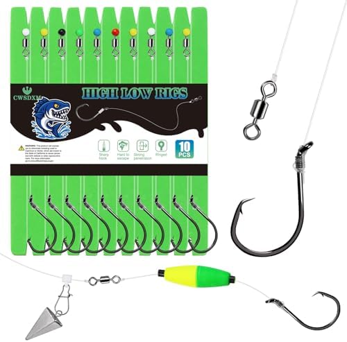 Pre-Rigged Catfish Rig 10PCS Circle/Octopus Hooks Rigs for Catfish Fishing rigs for Saltwater Freshwater 2/0 3/0 4/0 5/0 6/0 7/0 8/0 10/0 by Fishing