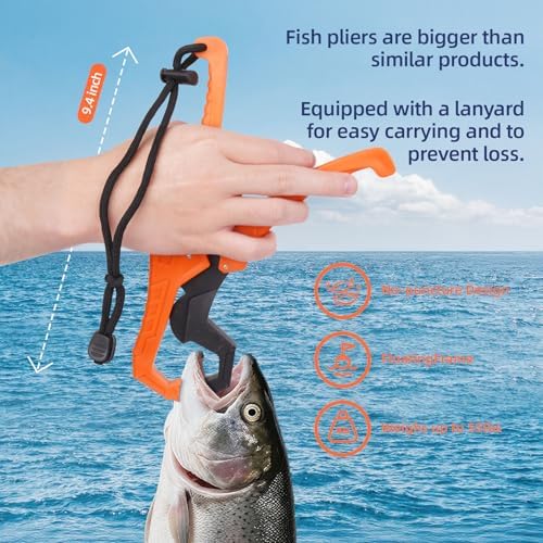 RAWILL Fishing Kit,Filleting Knife,Hook Remover,Fish Grip, Line Cutter,Fishing Scale, Pliers with Lanyards,Not Include Batteries - Image 2