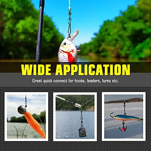AMYSPORTS Rolling Connector Fishing Swivel Saltwater Corrosion Resistance Snap Swivels Kit Stainless Quick Fishing Snap Barrel Freshwater Trolling Accessories - Image 5