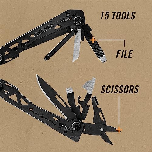 Gerber Suspension NXT 15-in-1 EDC Multitool, Pliers w/ Pocket Knife, Black - Image 4