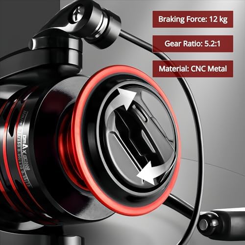 Spinning Fishing Reel – Metal Spool & Alloy Handle, Long-Cast Deep Spool Reel, Smooth Drag System, 13+1 Bearings, Adjustable Folding Handle, Freshwater & Saltwater Lure Reel - Image 7