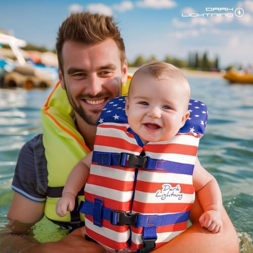 Dark Lightning USCG Approved Infant Life Jacket 0-30 lbs, Toddler Swim Vest and Baby Life Vest for 1-3 Years, 20-30 lbs, Headrest, Leg Strap and Grab Handle - Image 5