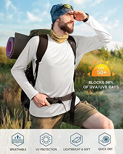Roadbox Men's UPF 50+ UV Sun Protection Shirts, Long Sleeve Swim Rash Guard - Image 3