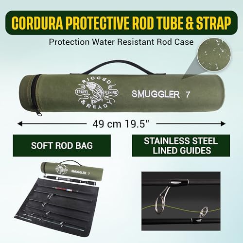 Rigged & Ready Smuggler™ Travel Fishing Rod & Reel Combo, Compact Rods+Case - Image 5