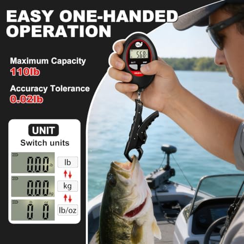 SNAIL TRAIL 100 lbs Digital Fishing Weight Scale & 4.6'' Fish Lip Gripper - Image 2