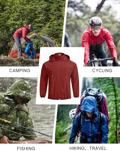 COOFANDY Men's Light Rain Jacket Packable Waterproof Raincoat Windbreaker - Image 6