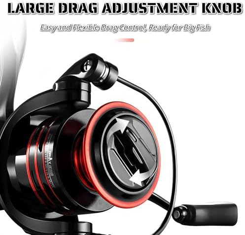 Spinning Fishing Reel – Metal Spool & Alloy Handle, Long-Cast Deep Spool Reel, Smooth Drag System, 13+1 Bearings, Adjustable Folding Handle, Freshwater & Saltwater Lure Reel - Image 5